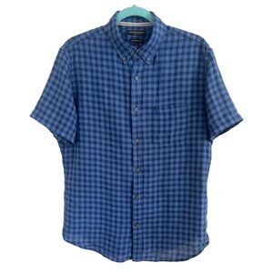 Short sleeve button down linen shirt